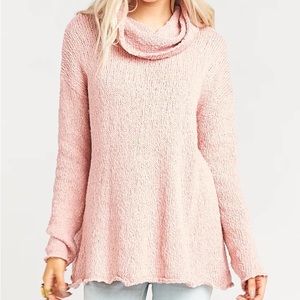 Overtop Turtleneck Sweater in Dusty Blush Knit